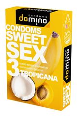 Презервативы для орального секса DOMINO Sweet Sex с ароматом тропических фруктов - 3 шт. - 