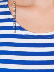 Купить Тельняшка женская приталенная с рукавом 3/4 (голубая полоса) в Магазине тельняшек