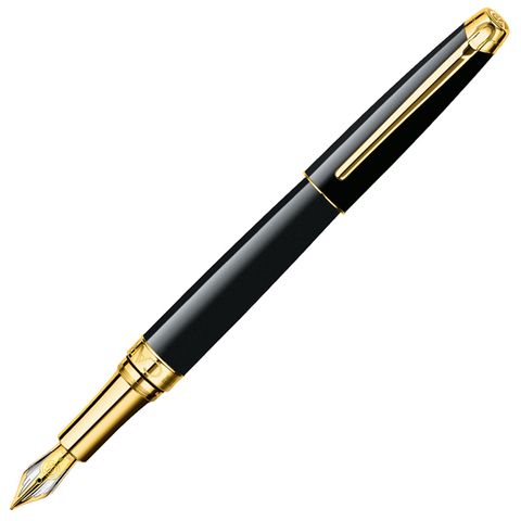 Ручка перьевая Caran d'Ache Leman Ebony Black Lacquer GP,  F (4799.272)