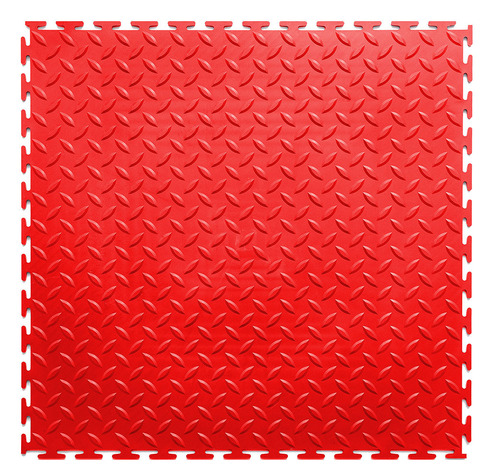 Напольная плитка ПВХ 500 х 500 мм в гараж. Красная, толщина 7 мм.