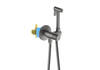 Aquatek AQ1023BGM AQ1023BGM БЕТТА комплект для гигиенического душа Select встроенный (смеситель + гигиеническая лейка + шланг), шлиф. черный хром