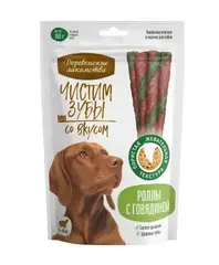 Деревенские лакомства чистим зубы для собак Роллы с говядиной 100
