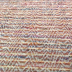 Ткань твид летний коралловый в полоску 3016