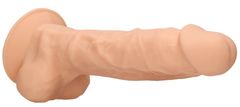 Телесный фаллоимитатор Silicone Dildo With Balls - 22,8 см. - 