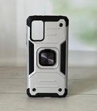 Противоударный чехол Strong Armour Case с кольцом для Xiaomi POCO M3 (Серебро)