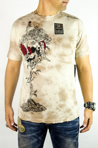 Affliction | Футболка мужская ROSES FOR THE DEAD Ten Year Anniversary A11897 перед