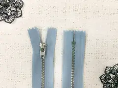 Молния джинсовая, Т4, L 20 см, голубой/никель