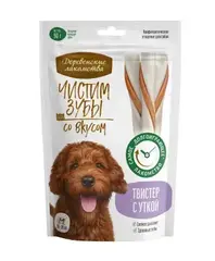 Деревенские лакомства чистим зубы для собак твистер с уткой 90г