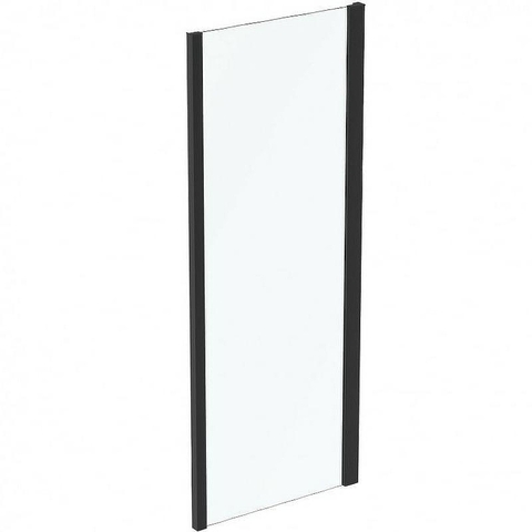 Ideal Standart K9299V3 CONNECT 2 L Фиксированная боковая панель 80 см, высота 195 см, безопасное прозрачное стекло 6 мм, антиизвестковое покрытие Ideal Clean, алюминиевый профиль Silk Black, регулировка профиля до 50 мм