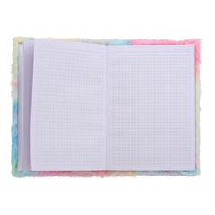 Блокнот Basir, формат А5, серия "Единорог", меховая обложка, 80 листов, размер 21*15 см