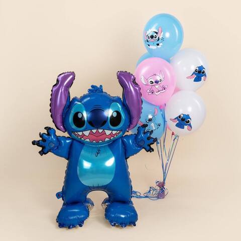 Сет гелиевых шаров Забавный стоячий Стич
