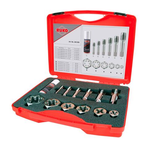 Набор метчиков и плашек 6- гранных G(BSP) 1/8