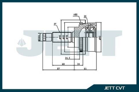 ШРУС внешний JETT V41-6041 ABS