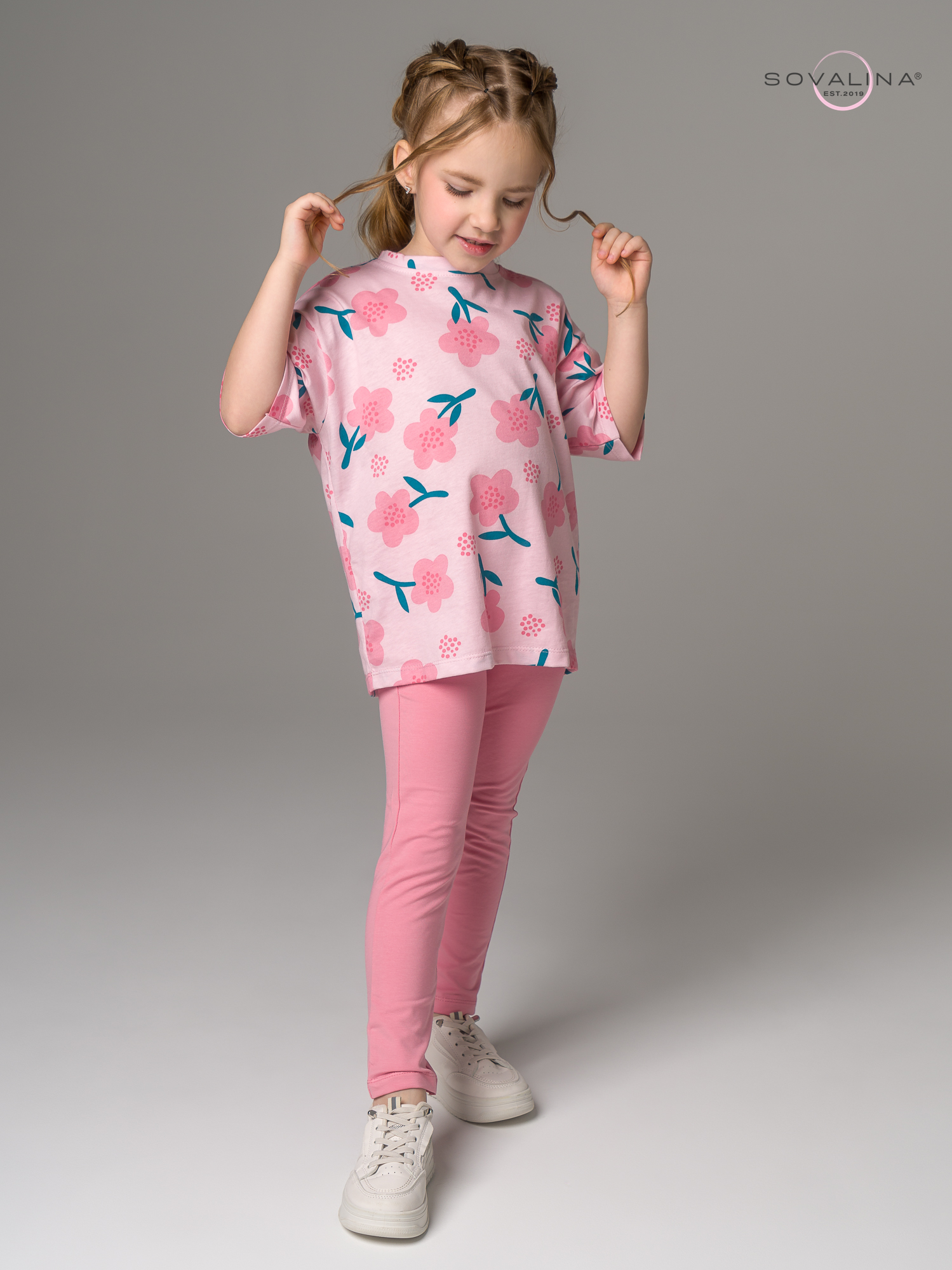 Костюм Мун незабудки на пудре-пудра