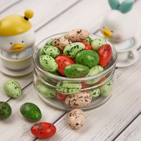 Драже шоколадное с миндалем «Яички микс зелено-оранжевый» 100 гр