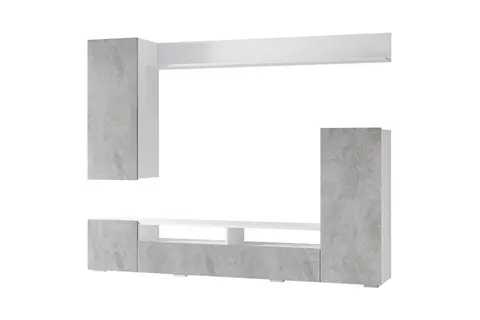 Центральная секция Диаманд белый / цемент светлый