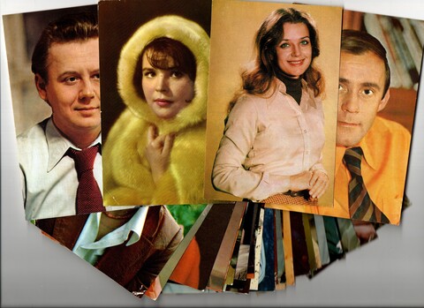 №9 Подборка открыток с артистами СССР - 1960-е, 1970-е годы - 30 штук — чистые, цветные, без повторов