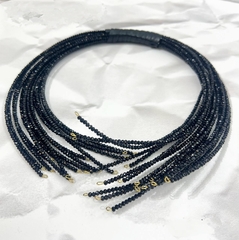 83057 - Колье ЛАПЫ многослойное из чешского гранёного бисера (АНАЛОГ SWAROVSKI) черный