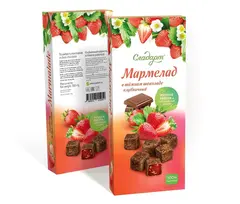 Мармелад 150 г Клубничный в темном шоколаде.