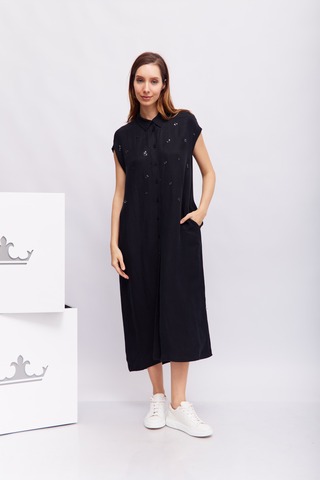 Margittes Платье льняное с аппликациями-вышивками