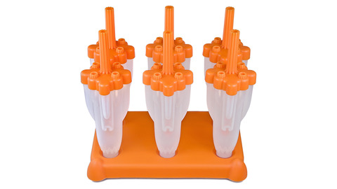 Набор формочек для мороженого на палочке 6шт 75мл Tovolo Ракета оранжевый