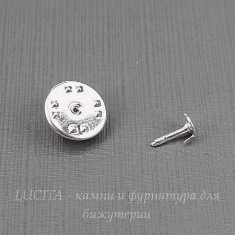 Основа для броши - значка 12х8 мм (цвет - серебро)(из 2х частей)