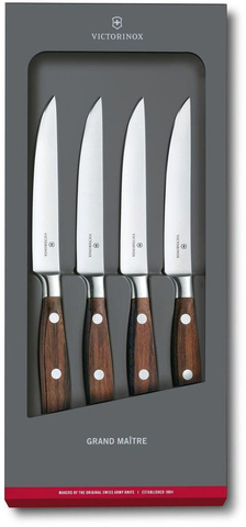 Набор ножей кухонных Victorinox Grand Maitre Steak (7.7240.4) компл.:4шт дерево подар.коробка