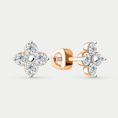 Серьги золотые с фианитами