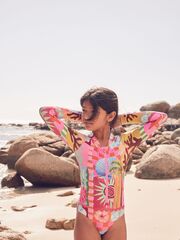 Купальник слитный на молнии для девочки Next AB7-019, Розовый