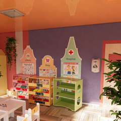 Детский настенный модуль с тумбой «Магазин»