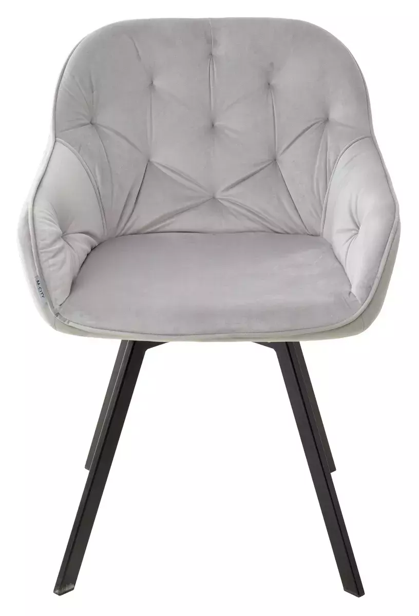 Стул GALE 360 град. поворот. BLUVEL-03 LIGHT GREY, велюр/ черный каркас, М-City