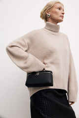 Oversized sweater beige melange color