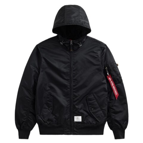 Бомбер Alpha Industries L-2B Hooded Gen II W Black (Черный)