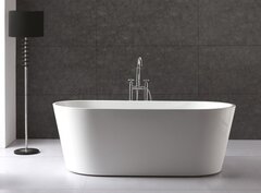 BelBagno BB202-1500-750 Отдельностоящая, овальная акриловая ванна в комплекте со сливом-переливом цвета хром 1500x750x600 фото