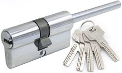 Механизм цилиндровый с длинным штоком ZL90 (60x30) CP 5 ключей (хром)