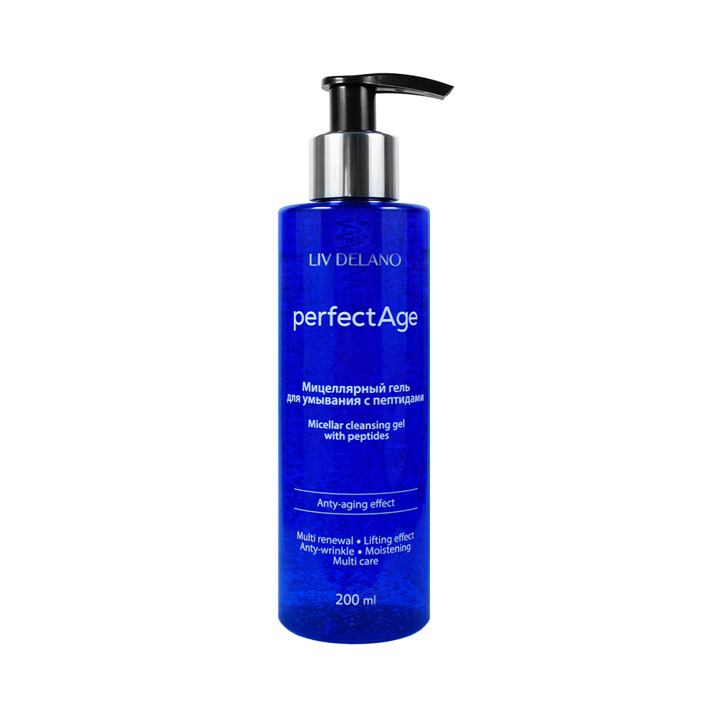 Liv-delano PERFECT AGE Гель мицеллярный для умывания с пептидами, 200 мл
