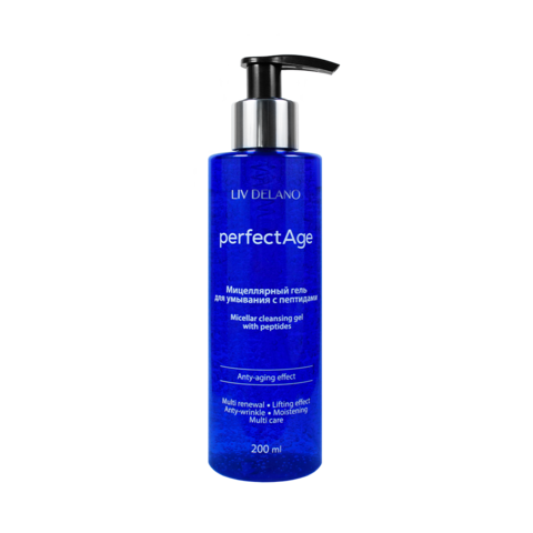 Liv-delano PERFECT AGE Гель мицеллярный для умывания с пептидами, 200 мл