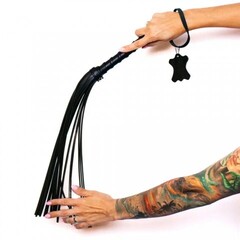 Флоггер из натуральной кожи Scandal, черный