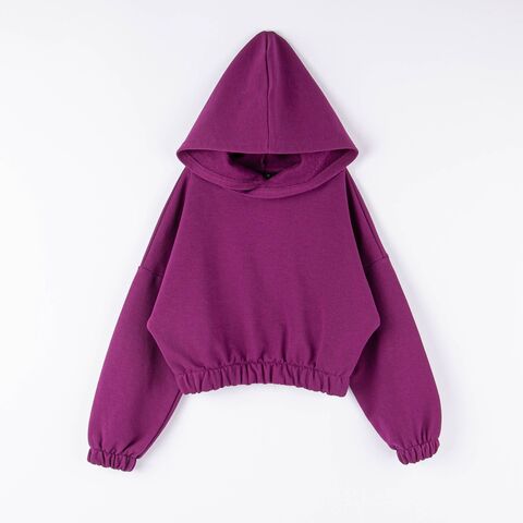 Cropped hoodie for teens - PURPLE