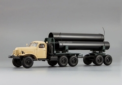 ZIL-157K/TV-5 pipe trucks with trailer pipes beige DIP 1:43