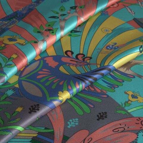 Наволочка 50x70 Mollen Алконост светло-бирюзовая шелковая