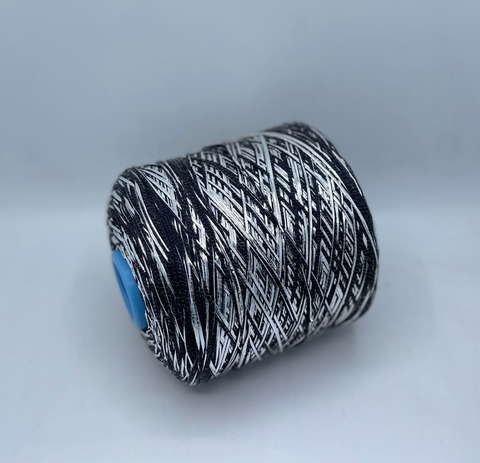 Luxury Production by Ri.Go (пр.Италия), art-Emporium, 180м/100гр, 90%Меринос,8%Полиэстер(фольга), 2%Полиамид , цвет-Черно-синий+серебро(14/334) ,арт.32235
