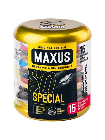 Презервативы с точками и рёбрами в металлическом кейсе MAXUS Special - 15 шт. - Maxus MAXUS Special №15