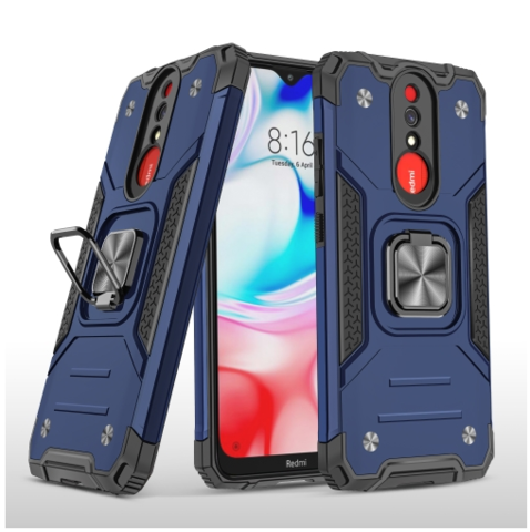 Противоударный чехол Strong Armour Case с кольцом для Xiaomi Redmi 8, 8A (Темно-синий)