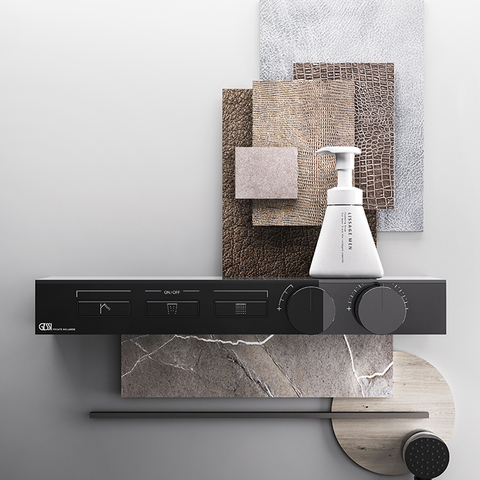 Gessi Hi-Fi Термостат для душа, с включением до 3 источников одновременно (внешняя часть), цвет: Black Metal PVD 63014#706