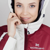 Утеплённый прогулочный костюм Nordski Premium Sport Cream/Wine/Black женский