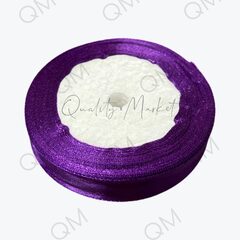 Лента атласная 1,5 см 25 ярдов (темно-фиолетовая) №035