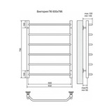 Полотенцесушитель электрический Terminus Виктория П6 600x796, ТЭН HT-1 300W, левый/правый