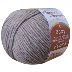 Пряжа "Кроха", 20%шерсть, 80%акрил, 50гр, 135м, св. кофейный