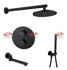 Душевой термостатический комплект  3в1 Warmer Black Line 400300-10D Termo